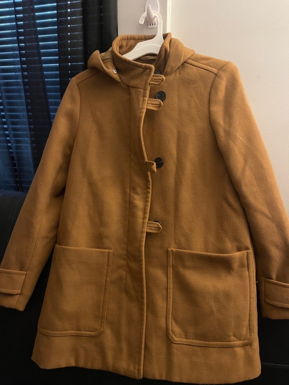 Zara Women's Hooded Toggle Coat in Camel Size Small EUC